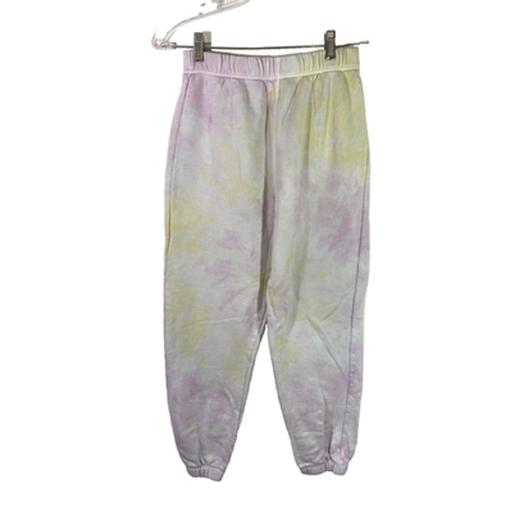 Reformation High Rise Yellow Pink Tie Dye Sweatpants Drawstring Sz XS